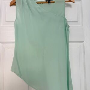 bebe Mint Green Asymmetric Sleeveless Blouse